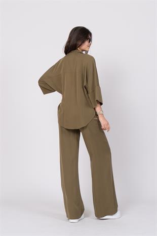 Modal Kumaş Çıtçıtlı Ceket Beli Lastikli Pantolon Takım 1208