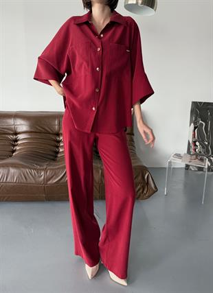 Modal Kumaş Çıtçıtlı Ceket Beli Lastikli Pantolon Takım 1208