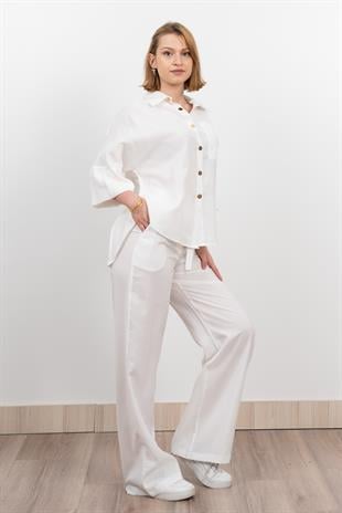 Modal Kumaş Çıtçıtlı Ceket Beli Lastikli Pantolon Takım 1208