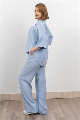 Modal Kumaş Çıtçıtlı Ceket Beli Lastikli Pantolon Takım 1208