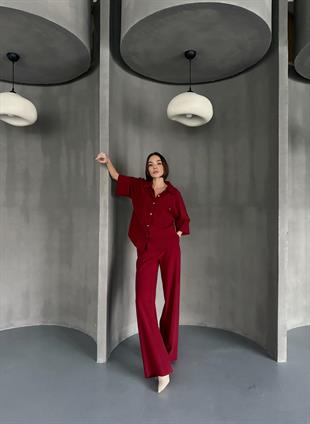 Modal Kumaş Çıtçıtlı Ceket Beli Lastikli Pantolon Takım 1208