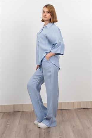 Modal Kumaş Çıtçıtlı Ceket Beli Lastikli Pantolon Takım 1208