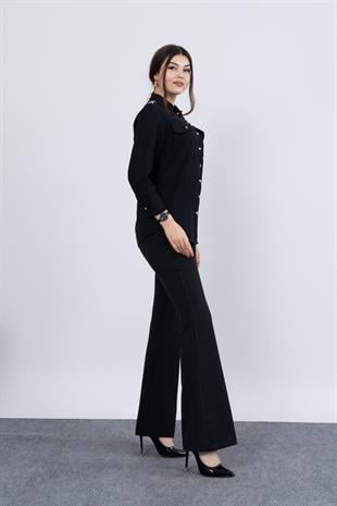 Omuz Apolet Detaylı Uzun Kol Gömlek 7996