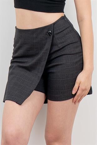 Ön Kruvaze Mini Şort Etek 30167