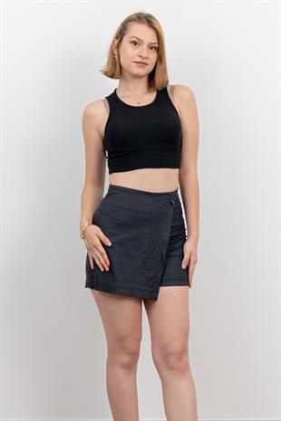 Ön Kruvaze Mini Şort Etek 30167