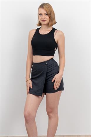 Ön Kruvaze Mini Şort Etek 30167
