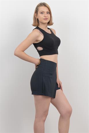 Ön Kruvaze Mini Şort Etek 30167