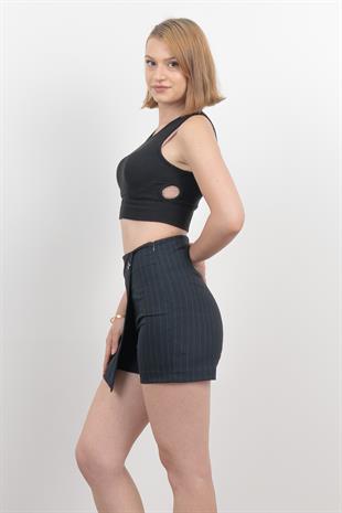 Ön Kruvaze Mini Şort Etek 30167