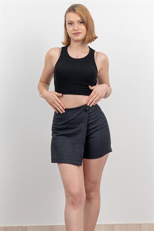 Ön Kruvaze Mini Şort Etek 30167