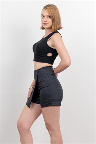Ön Kruvaze Mini Şort Etek 30167