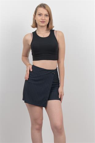 Ön Kruvaze Mini Şort Etek 30167