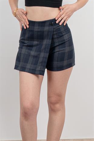 Ön Kruvaze Mini Şort Etek 30167