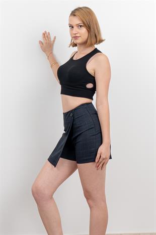 Ön Kruvaze Mini Şort Etek 30167