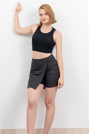 Ön Kruvaze Mini Şort Etek 30167