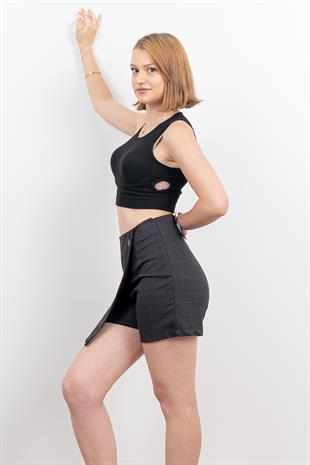 Ön Kruvaze Mini Şort Etek 30167