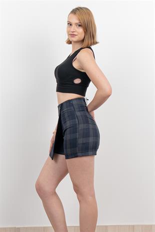 Ön Kruvaze Mini Şort Etek 30167