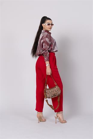 Ön Pile Ve Bağcıklı Beli Lastikli Pantolon 30244