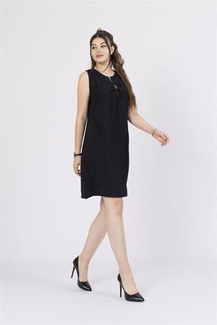 Ön Spagetti Detey Kurdeleli Viskon Kumaş Kısa Elbise 50286