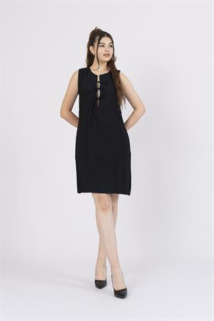 Ön Spagetti Detey Kurdeleli Viskon Kumaş Kısa Elbise 50286