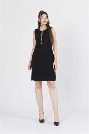 Ön Spagetti Detey Kurdeleli Viskon Kumaş Kısa Elbise 50286