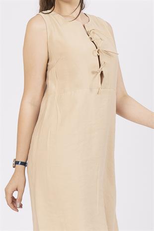 Ön Spagetti Detey Kurdeleli Viskon Kumaş Kısa Elbise 50286