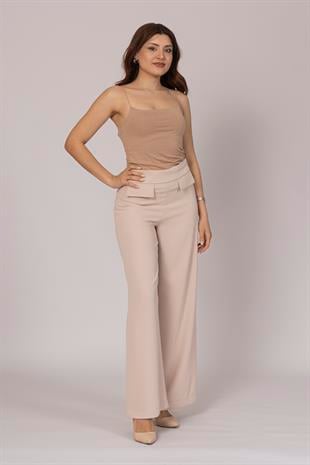 Ön Süs Cep Kapaklı Bol Paça Pantolon 30245