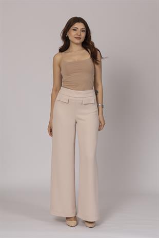 Ön Süs Cep Kapaklı Bol Paça Pantolon 30245