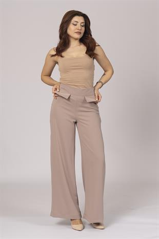 Ön Süs Cep Kapaklı Bol Paça Pantolon 30245