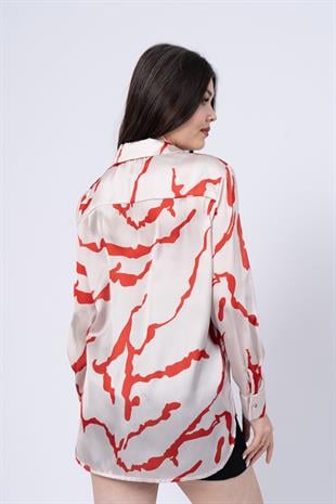 Önü Kısa Arkası Uzun Floş Viskon Gömlek 70017