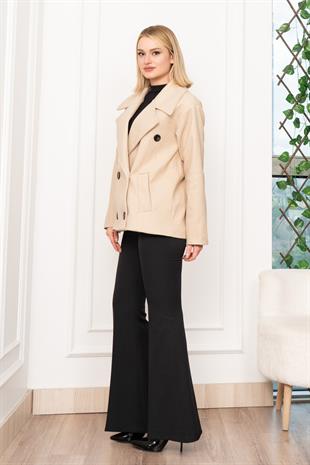 Oversize Trend Geniş Kısa Kaban Palto 2591