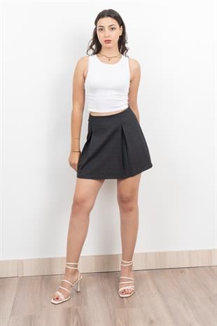 Pilikaşeli Mini Etek 6746