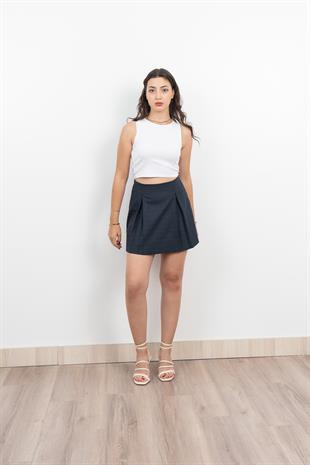 Pilikaşeli Mini Etek 6746