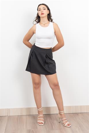 Pilikaşeli Mini Etek 6746
