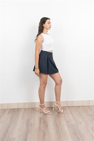 Pilikaşeli Mini Etek 6746