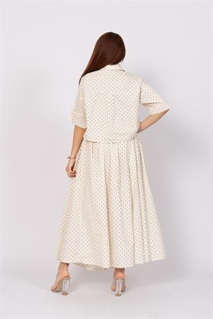 Puantiye Desenli Korsaj Etekli Takım 1210