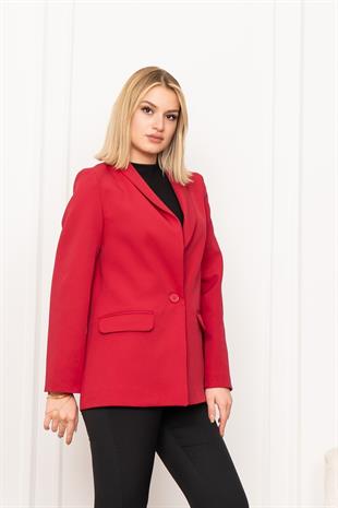 Şal Yaka Tek Düğme Cepli Astarlı Fit Ceket 8626