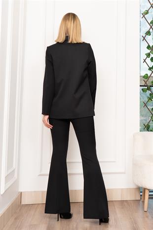 Şal Yaka Tek Düğme Cepli Astarlı Fit Ceket 8626