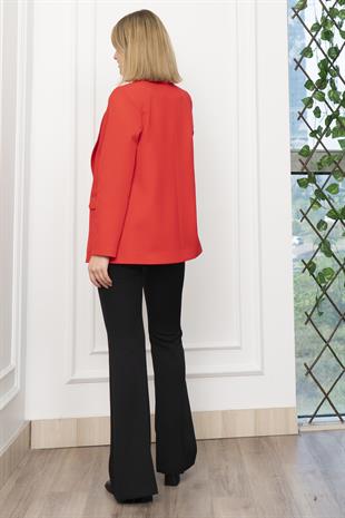 Şal Yaka Tek Düğme Cepli Astarlı Fit Ceket 8626