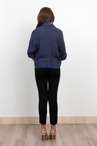 Salaş İnce Keten Viskon Fakir Kol Ceket 8617