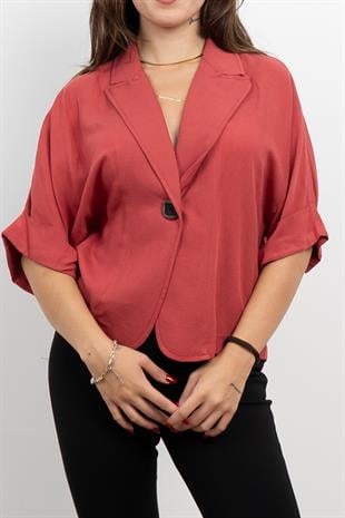 Salaş İnce Keten Viskon Fakir Kol Ceket 8617