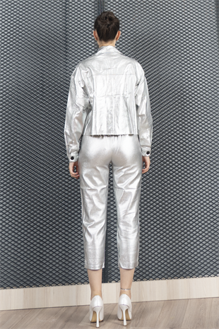 Silver Pantolon Gabardin Kumaş 30120