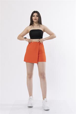 Şort Etek Beli Lastikli Ve Likralı İç Göstermez Trend Model 30152