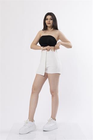 Şort Etek Beli Lastikli Ve Likralı İç Göstermez Trend Model 30152