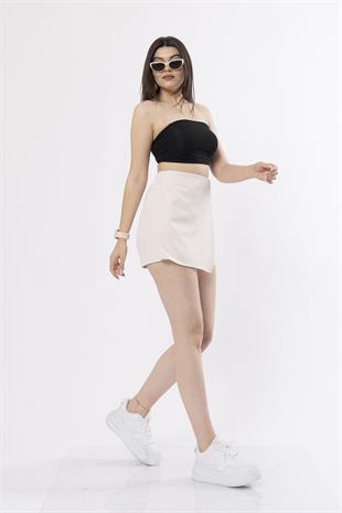 Şort Etek Beli Lastikli Ve Likralı İç Göstermez Trend Model 30152