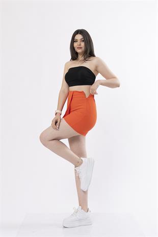 Şort Etek Beli Lastikli Ve Likralı İç Göstermez Trend Model 30152