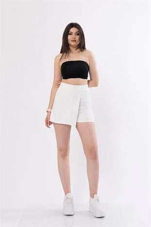Şort Etek Beli Lastikli Ve Likralı İç Göstermez Trend Model 30152