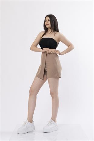 Şort Etek Beli Lastikli Ve Likralı İç Göstermez Trend Model 30152