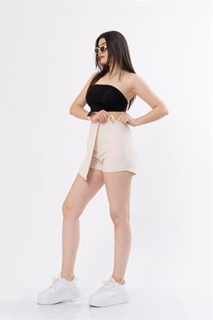Şort Etek Beli Lastikli Ve Likralı İç Göstermez Trend Model 30152