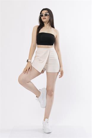 Şort Etek Beli Lastikli Ve Likralı İç Göstermez Trend Model 30152
