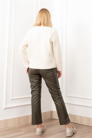 Süs Cep Kapaklı Yün Peluş Ceket Hırka 4560